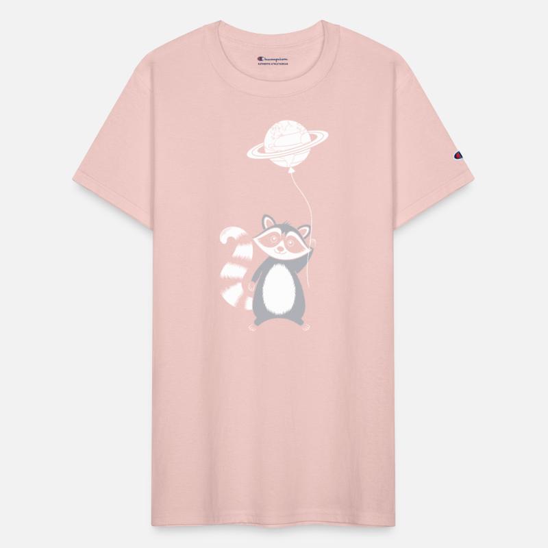 Whimsical Escapism: Raccoon with Planet Balloon