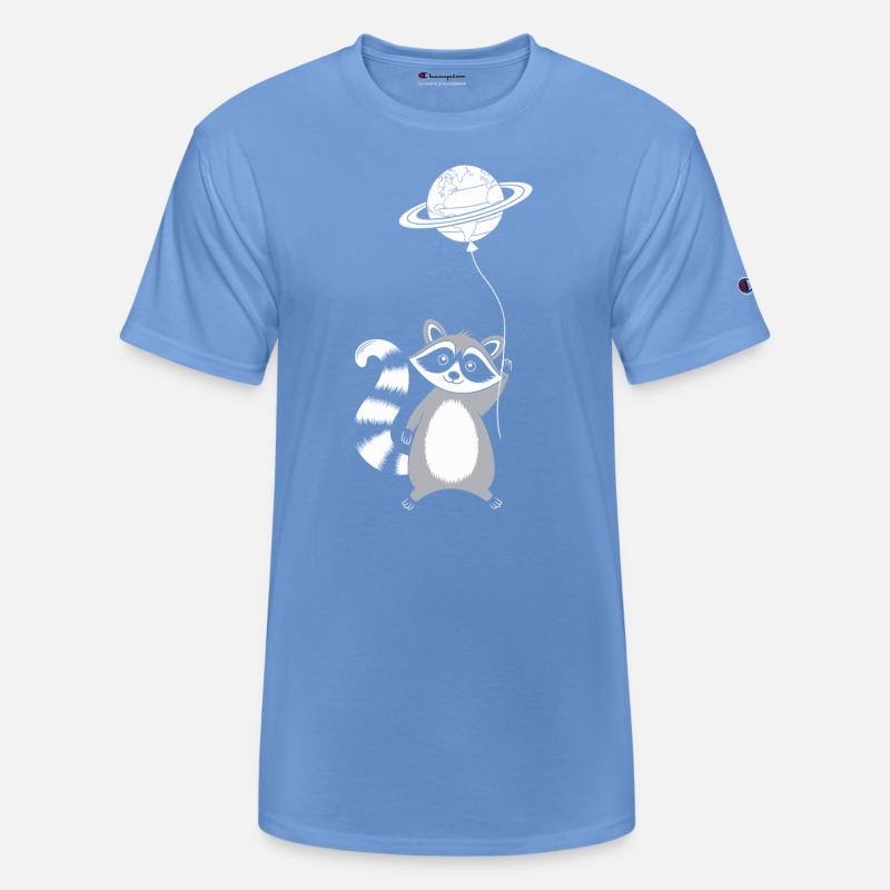 Whimsical Escapism: Raccoon with Planet Balloon