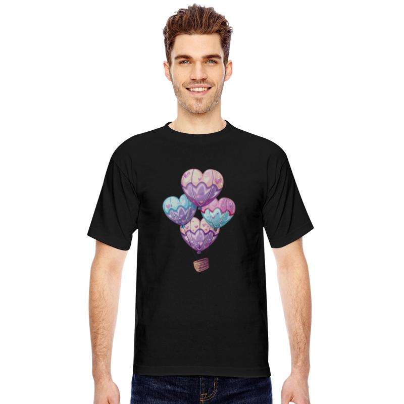 Whimsical Pastel Heart Balloons Flight