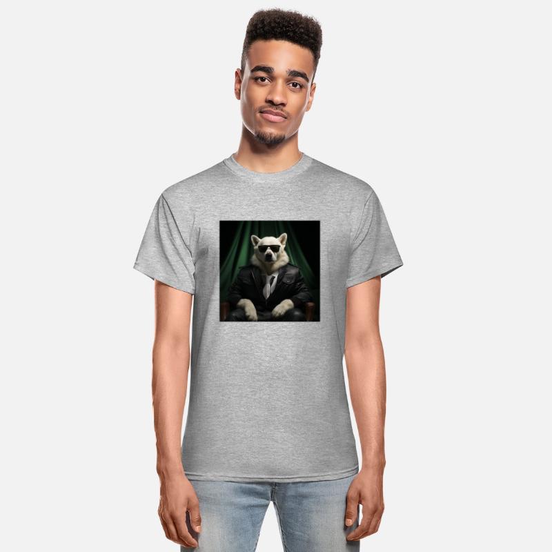 White Retriever in a Suit and Tie Boss Dog