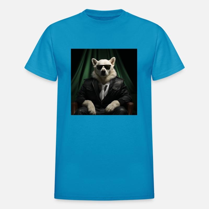 White Retriever in a Suit and Tie Boss Dog