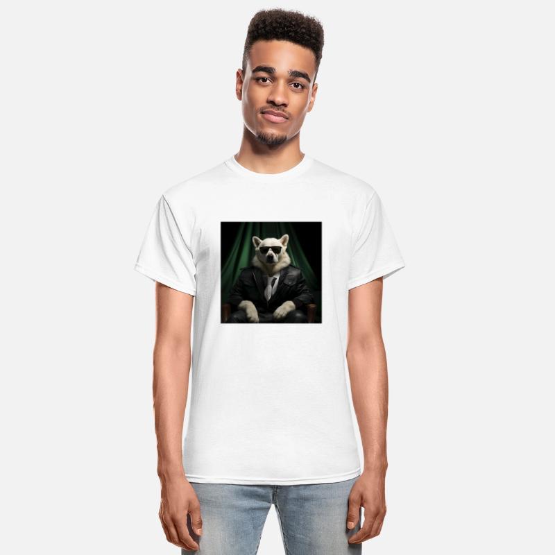 White Retriever in a Suit and Tie Boss Dog