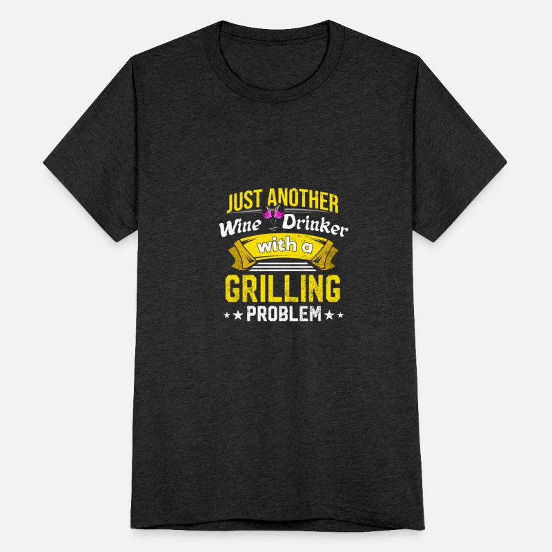 Wine Drinker with Grilling Problem Wine Lover Funn