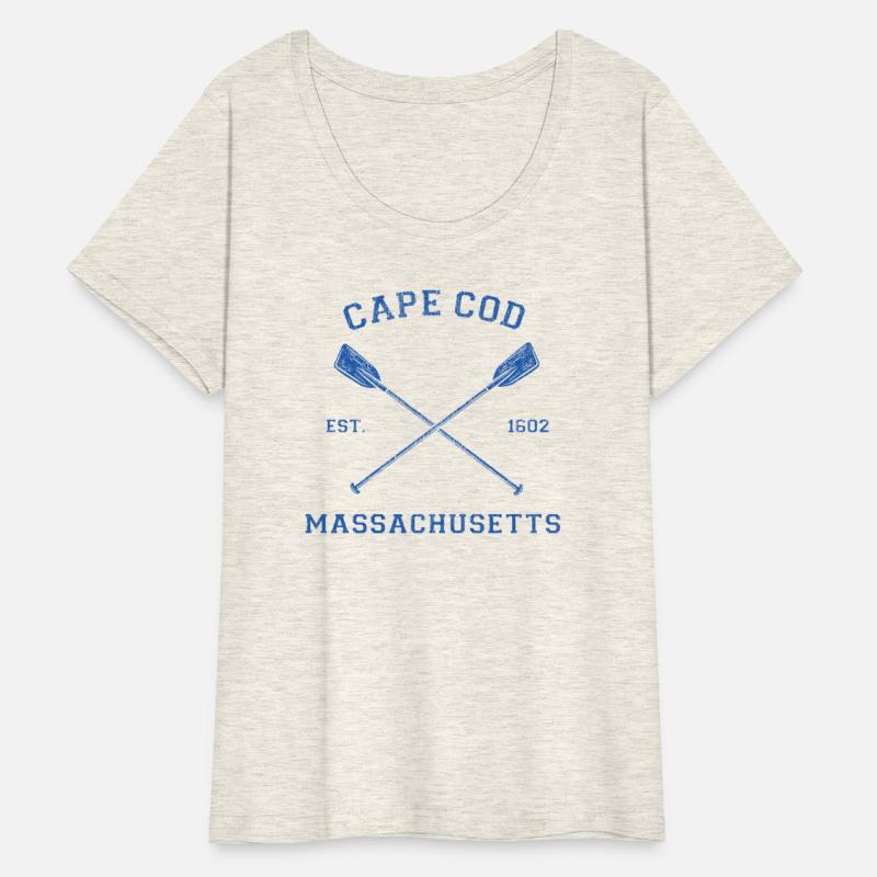 Womens Vintage Cape Cod Vacation V-Neck Gift