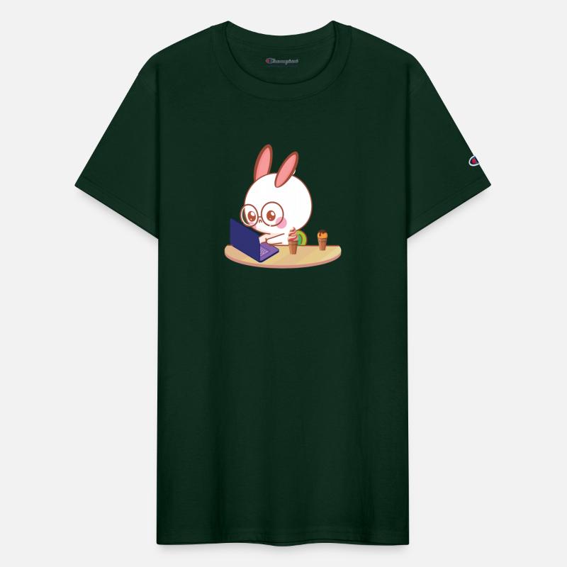 Working Cute Stylized Rabbit Cartoon.