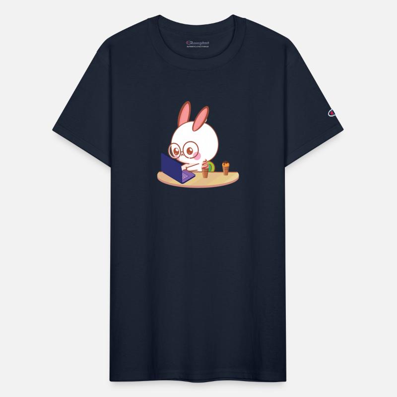 Working Cute Stylized Rabbit Cartoon.