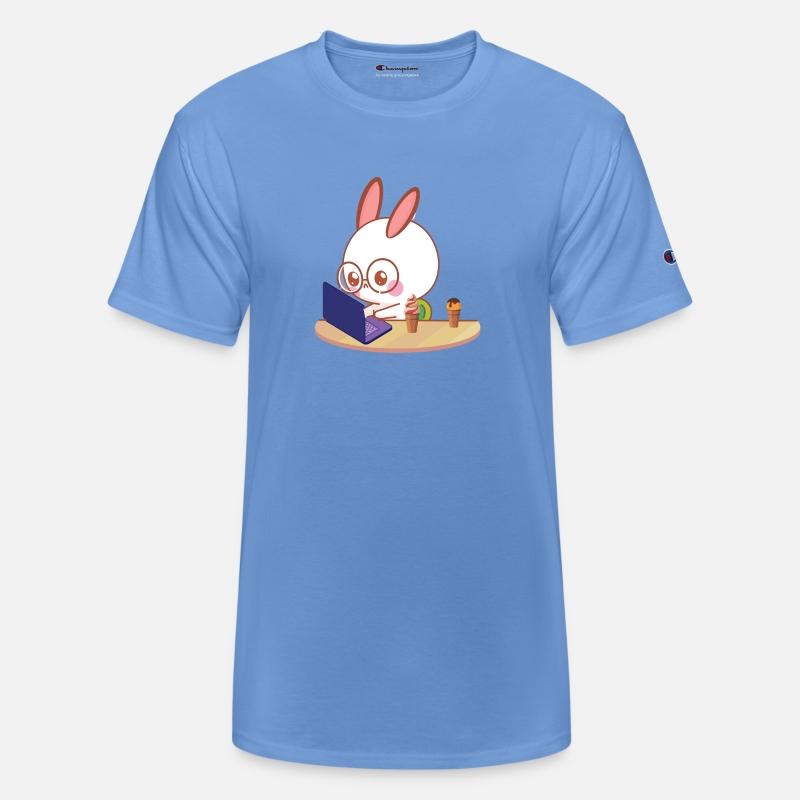 Working Cute Stylized Rabbit Cartoon.