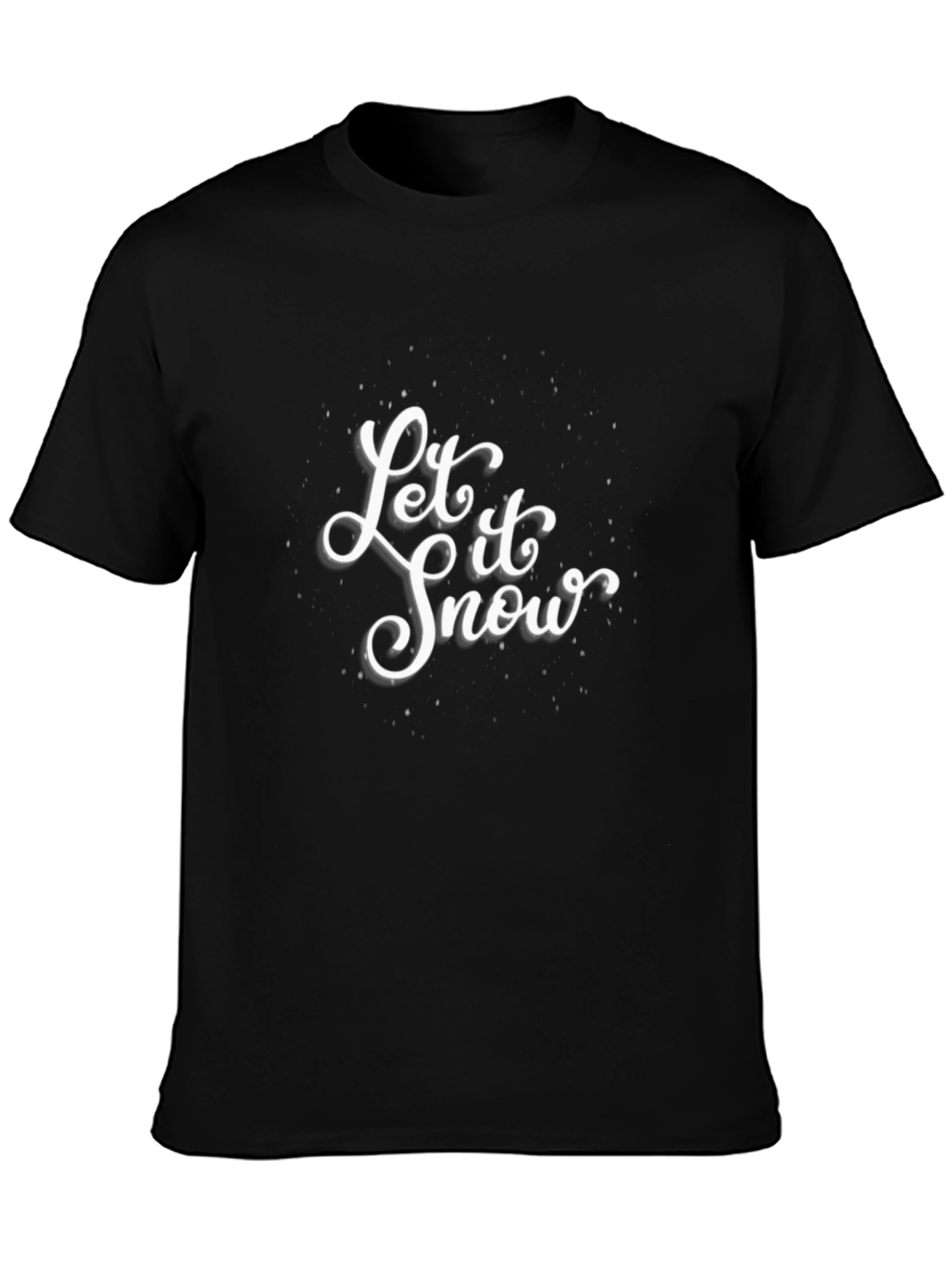 Let It Snow Graphic Tee - Black Cotton T-Shirt