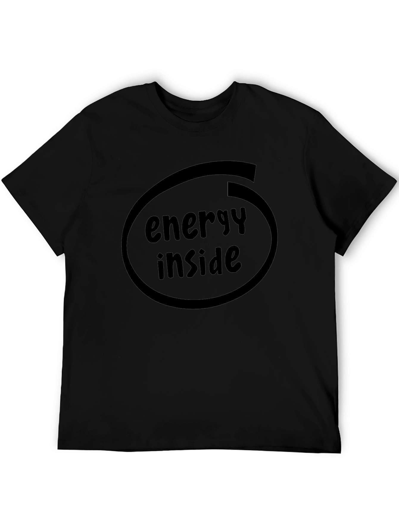 Energy Inside Black Graphic T-Shirt