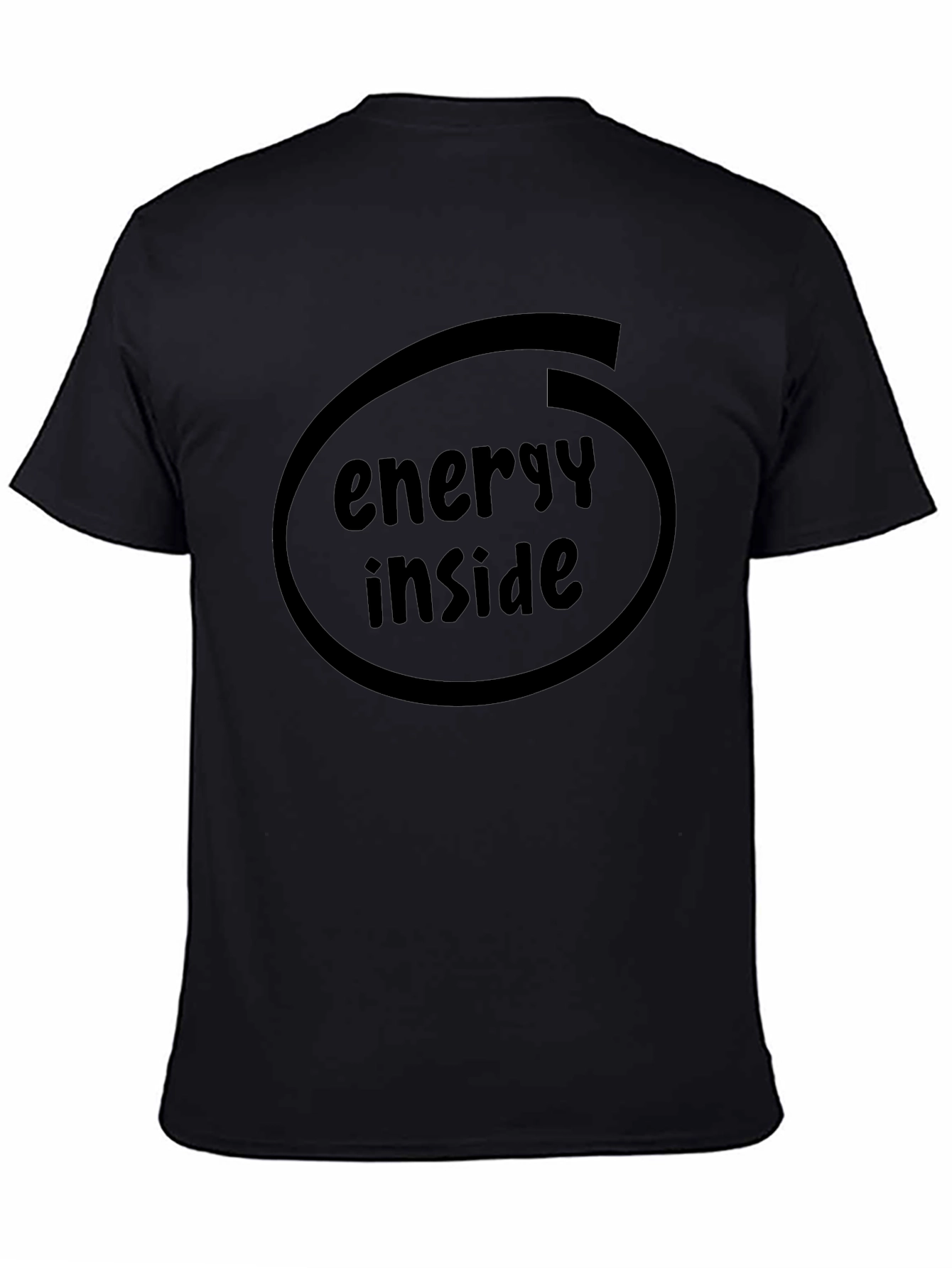 Energy Inside Black Graphic T-Shirt