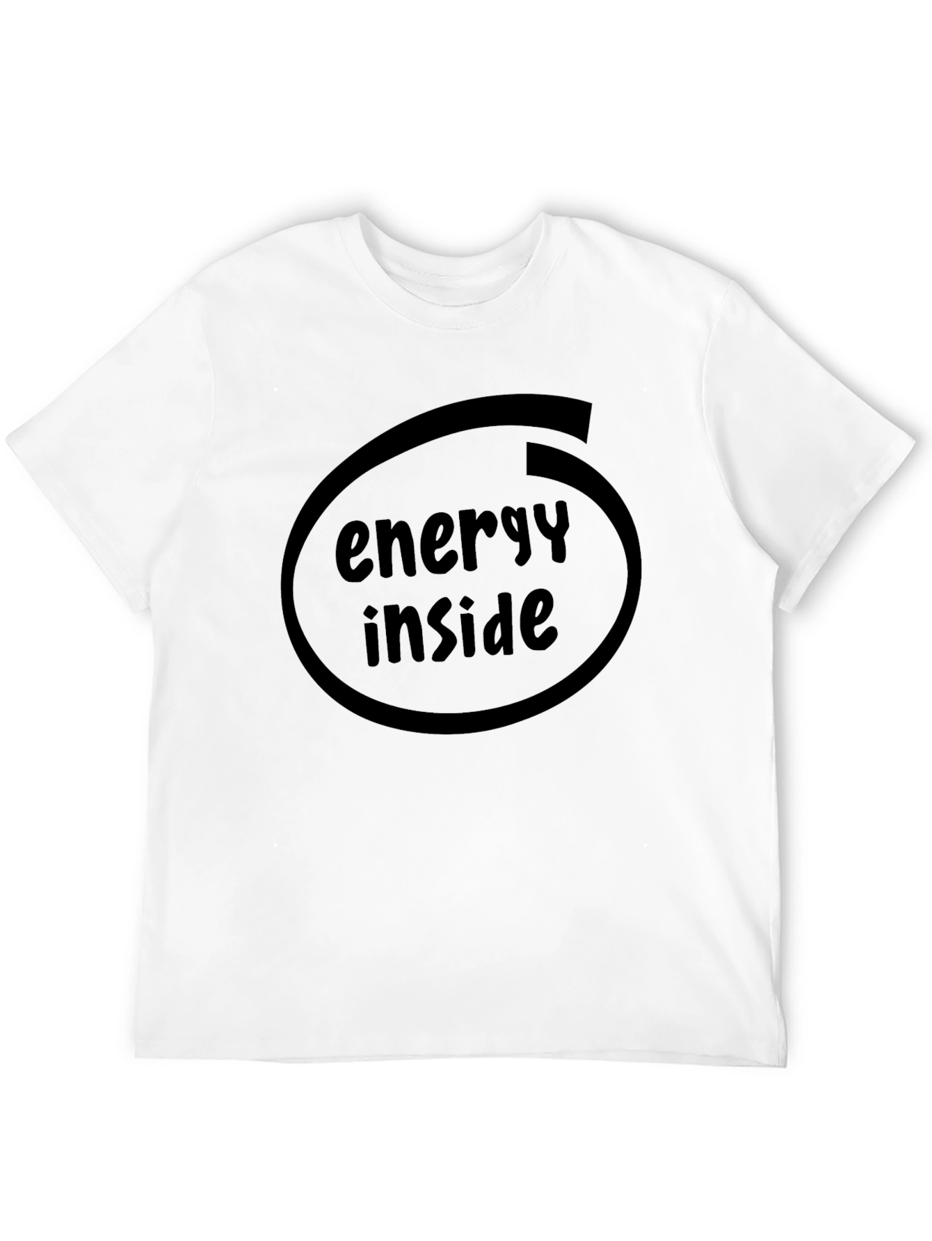 Energy Inside Black Graphic T-Shirt