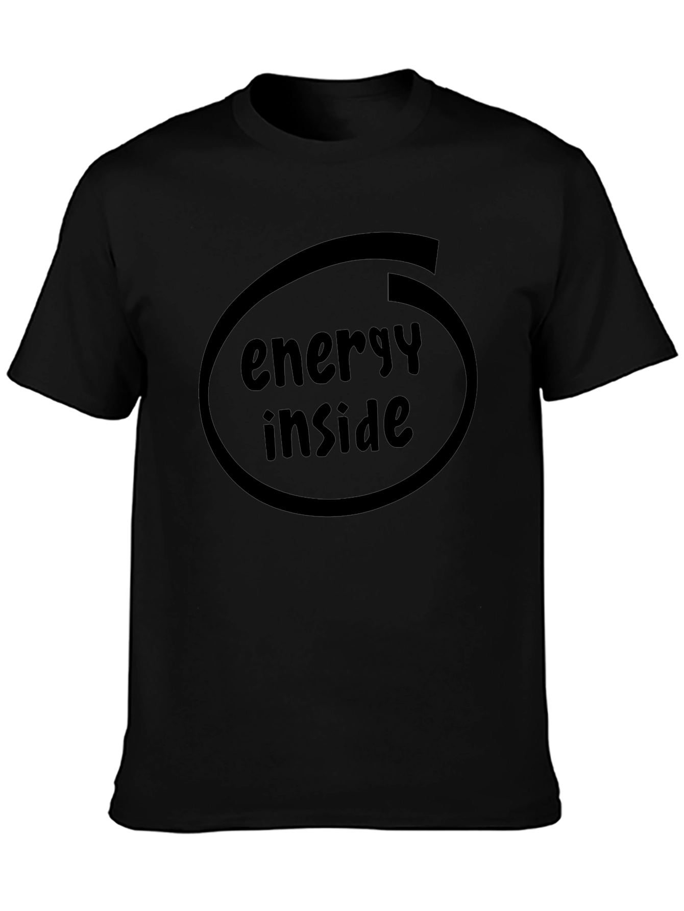 Energy Inside Black Graphic T-Shirt