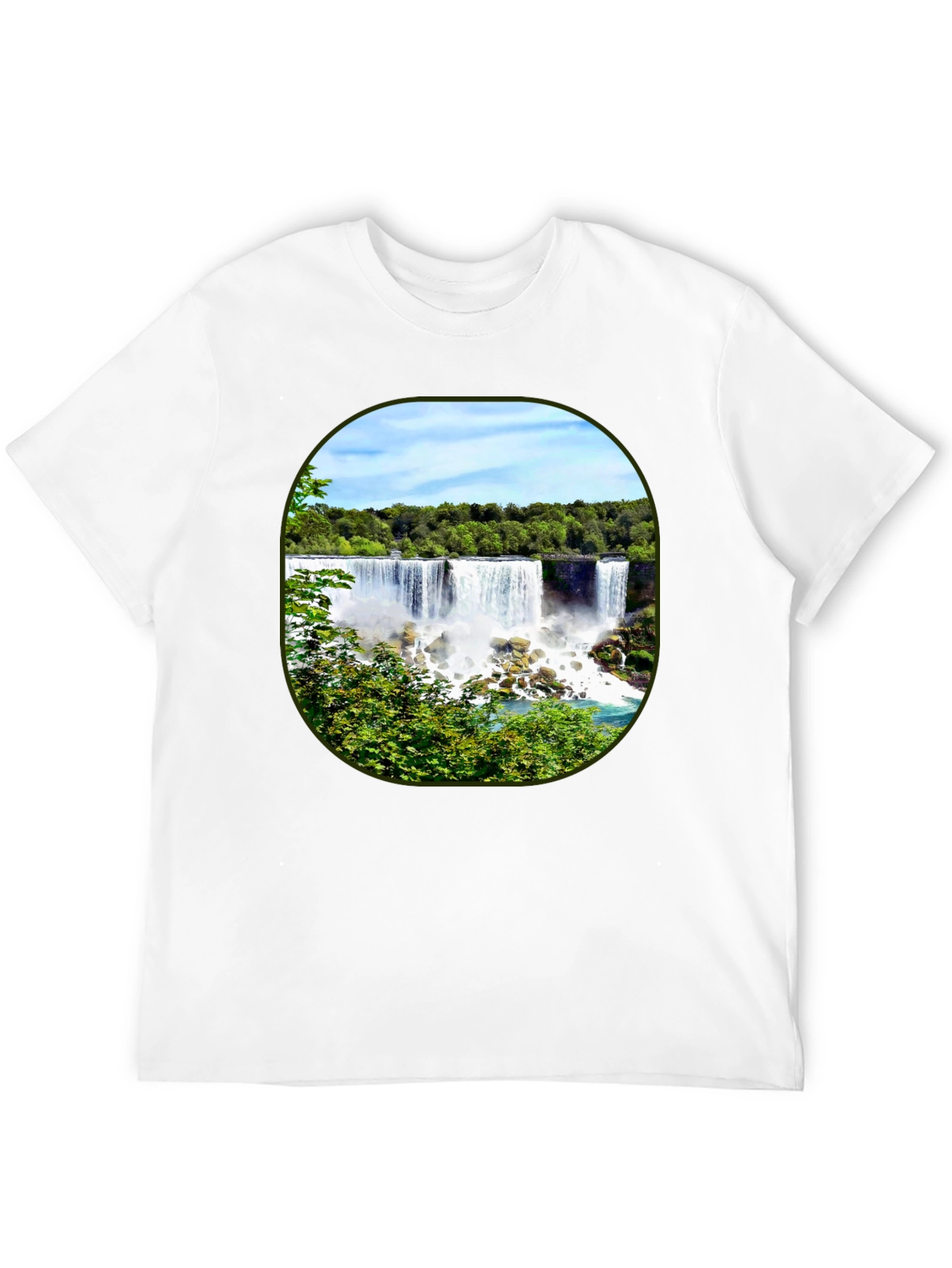 Niagara Falls Graphic Tee - Black Cotton T-Shirt