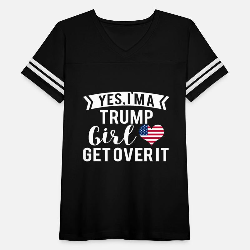 Yes I'm A Trump Girl Heart-Shaped American Flag