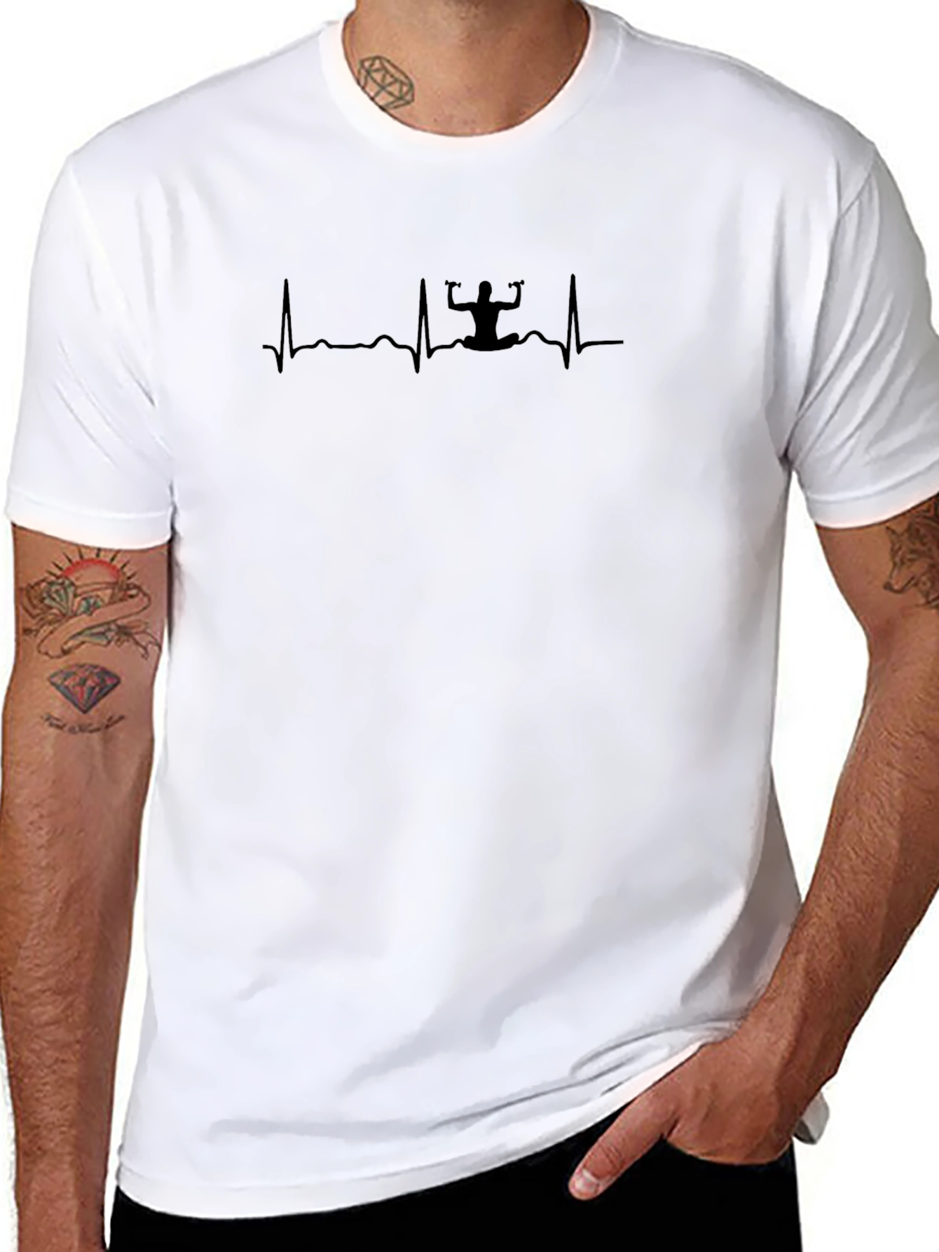 Yoga Heartbeat T-Shirt - Relaxed Fit Soft Cotton