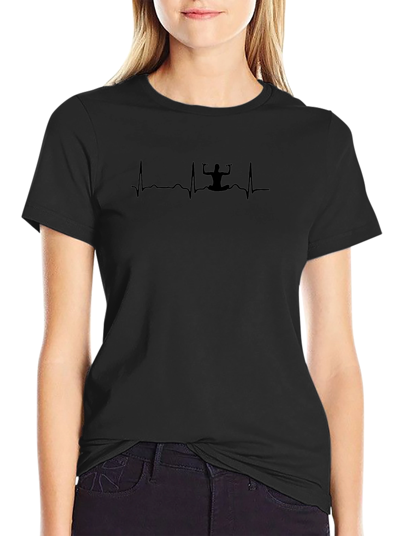 Yoga Heartbeat T-Shirt - Relaxed Fit Soft Cotton