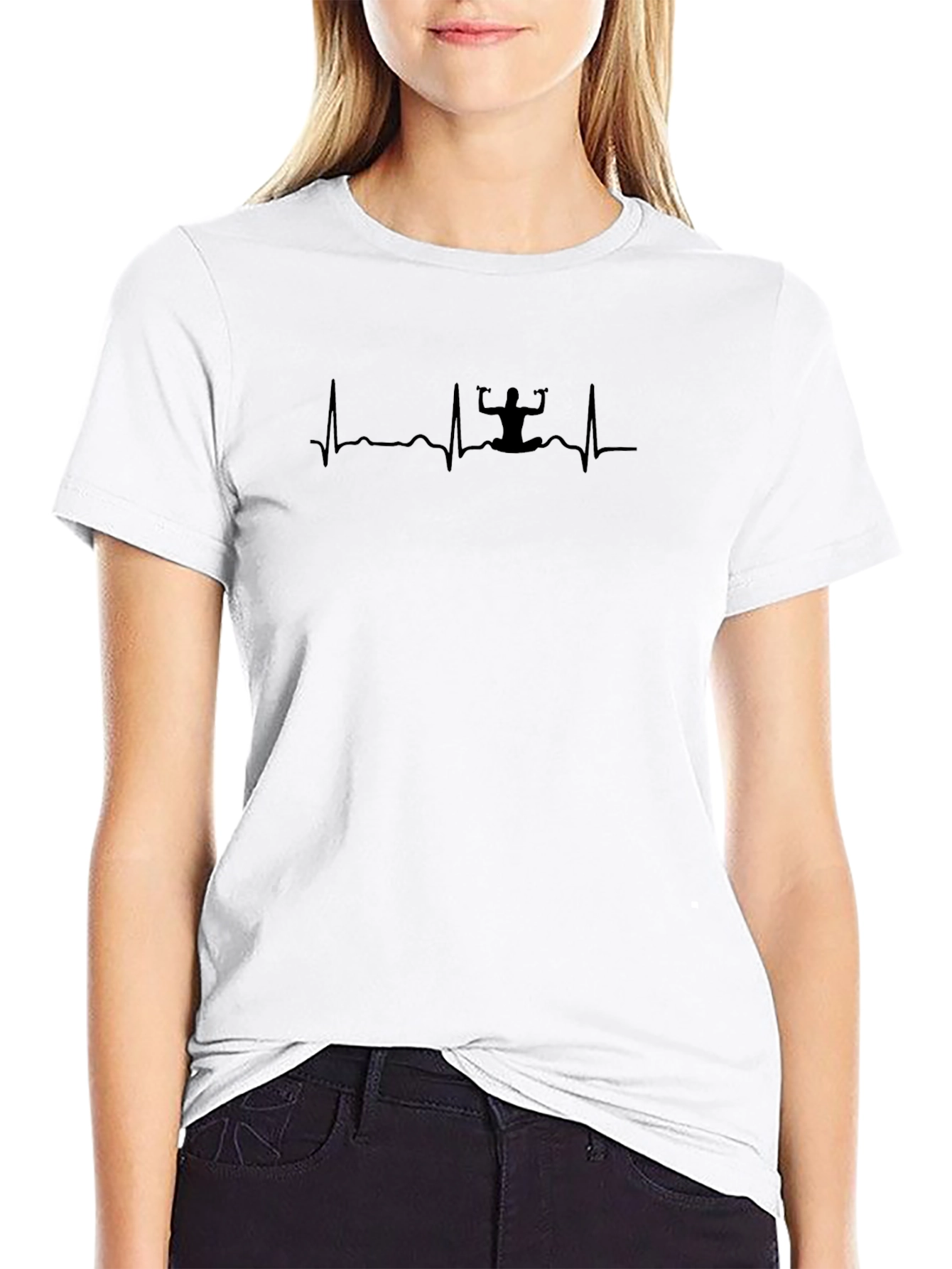 Yoga Heartbeat T-Shirt - Relaxed Fit Soft Cotton