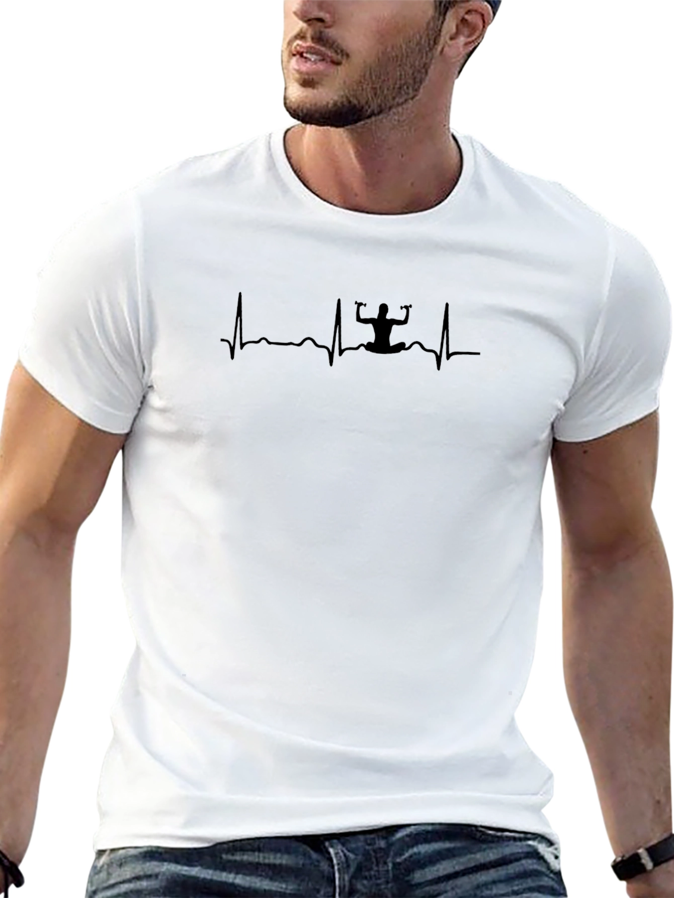 Yoga Heartbeat T-Shirt - Relaxed Fit Soft Cotton
