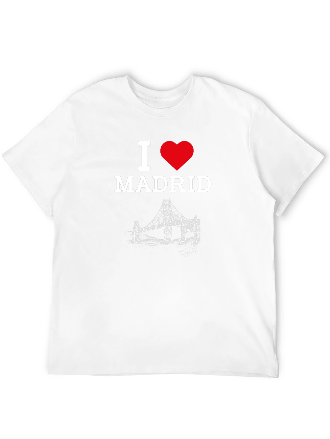 I Love Madrid T-Shirt - Black Crew Neck Tee