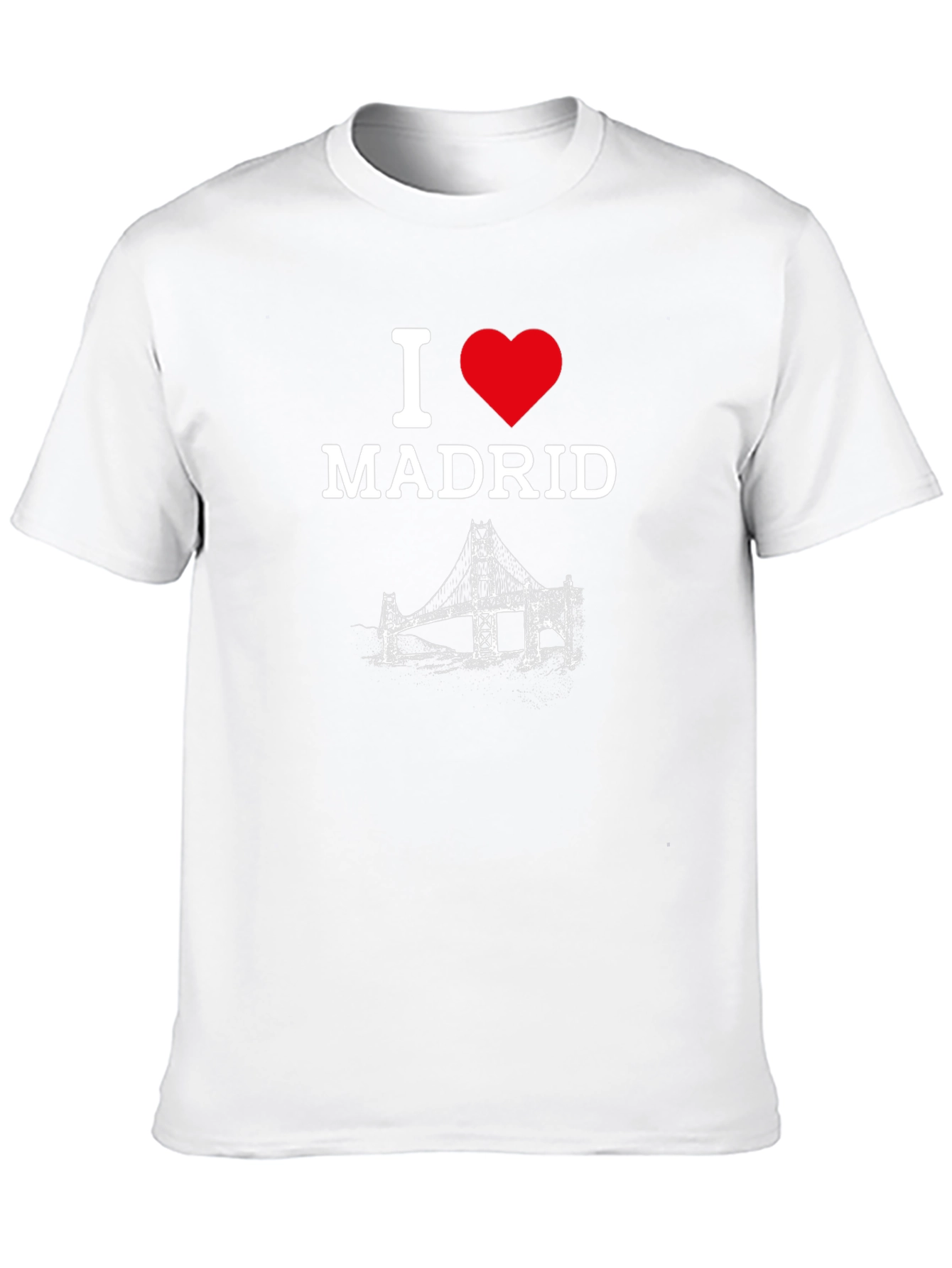 I Love Madrid T-Shirt - Black Crew Neck Tee