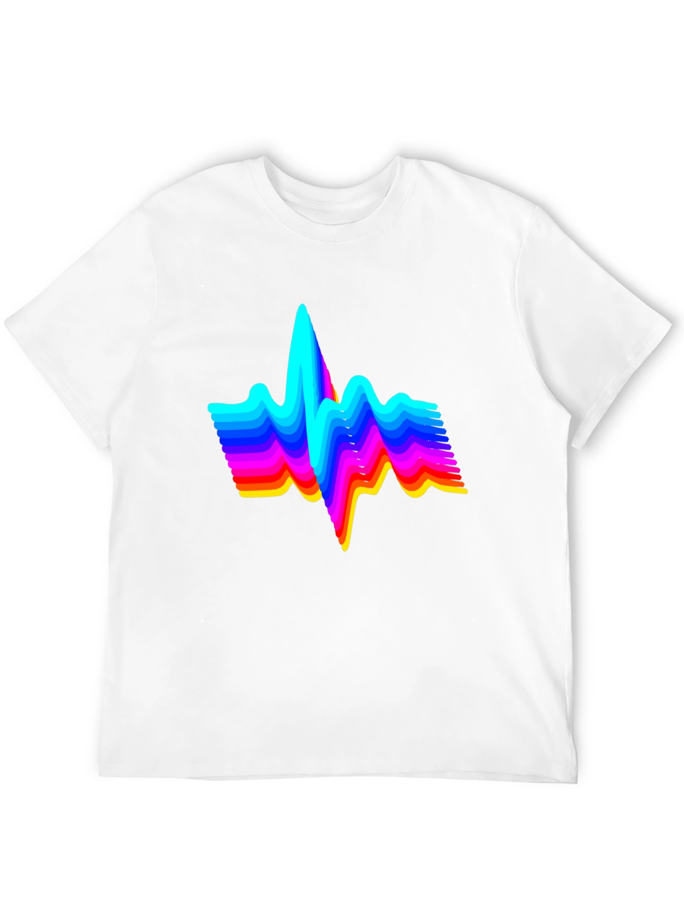 Rainbow Heartbeat Graphic Tee - Black Cotton T-Shirt