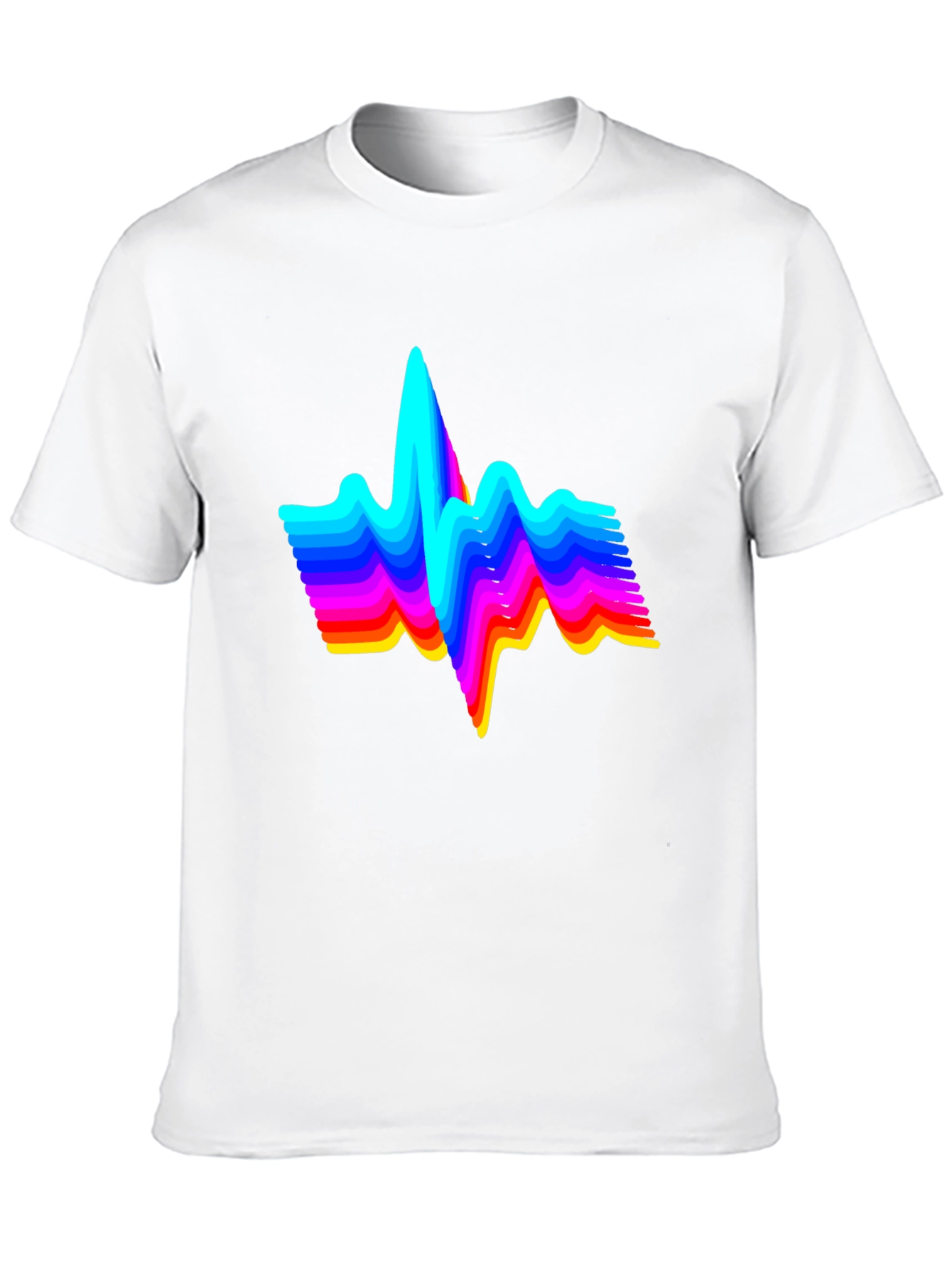 Rainbow Heartbeat Graphic Tee - Black Cotton T-Shirt
