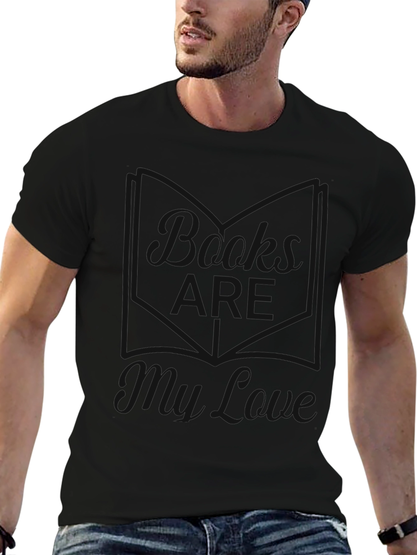 Black Graphic Tee - I Love My Cave Design