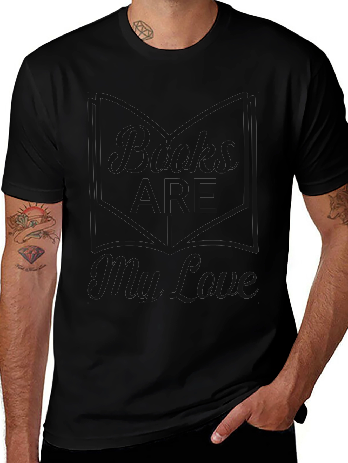 Black Graphic Tee - I Love My Cave Design