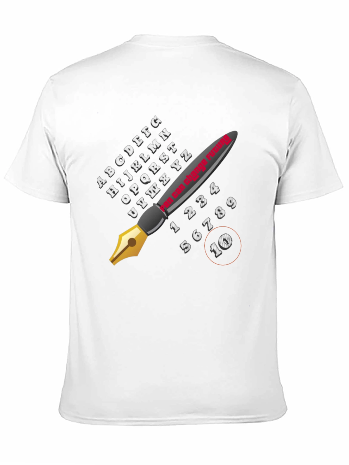 Stylish Black Graphic Tee - The Pen is Mightier