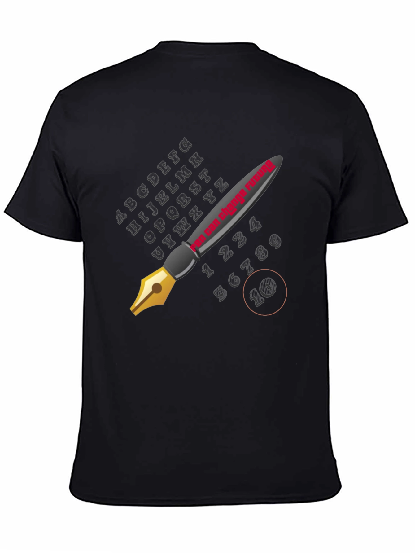 Stylish Black Graphic Tee - The Pen is Mightier