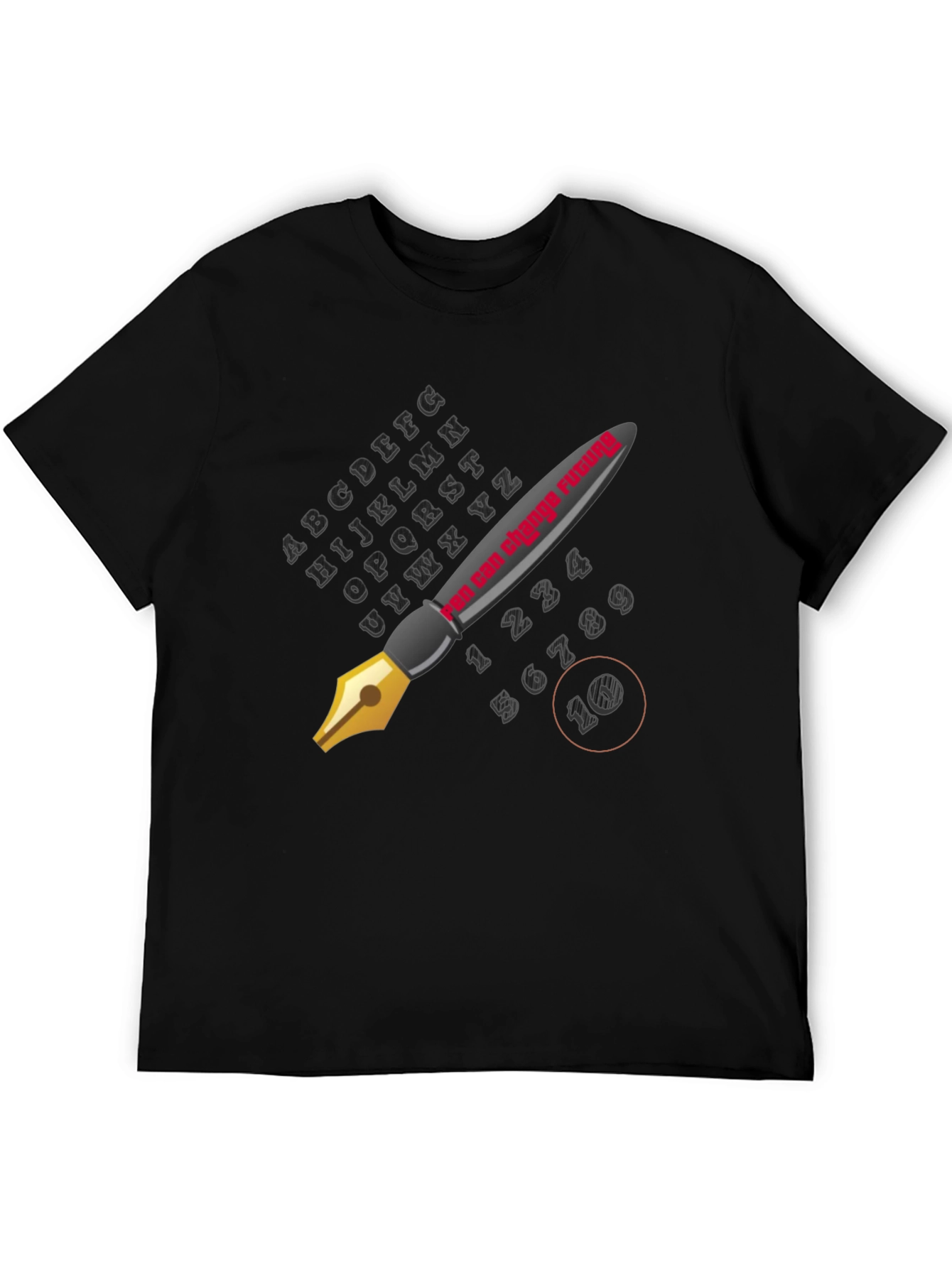 Stylish Black Graphic Tee - The Pen is Mightier